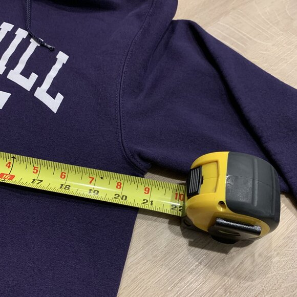 Champion Stonehill College Skyhawks Hoodie Men's Medium M Purple Y2K Sweatshirt - Picture 7 of 8